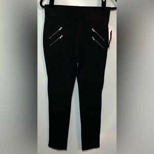 Ci Sono Black Skinny Pants with Gold Zippers